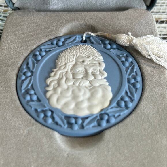 Wedgwood Blue Jasperware Santa Ornament with Box and Stand – 2.5” - Picture 7 of 14